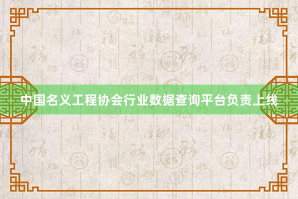 中国名义工程协会行业数据查询平台负责上线