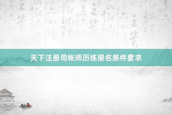 天下注册司帐师历练报名条件要求